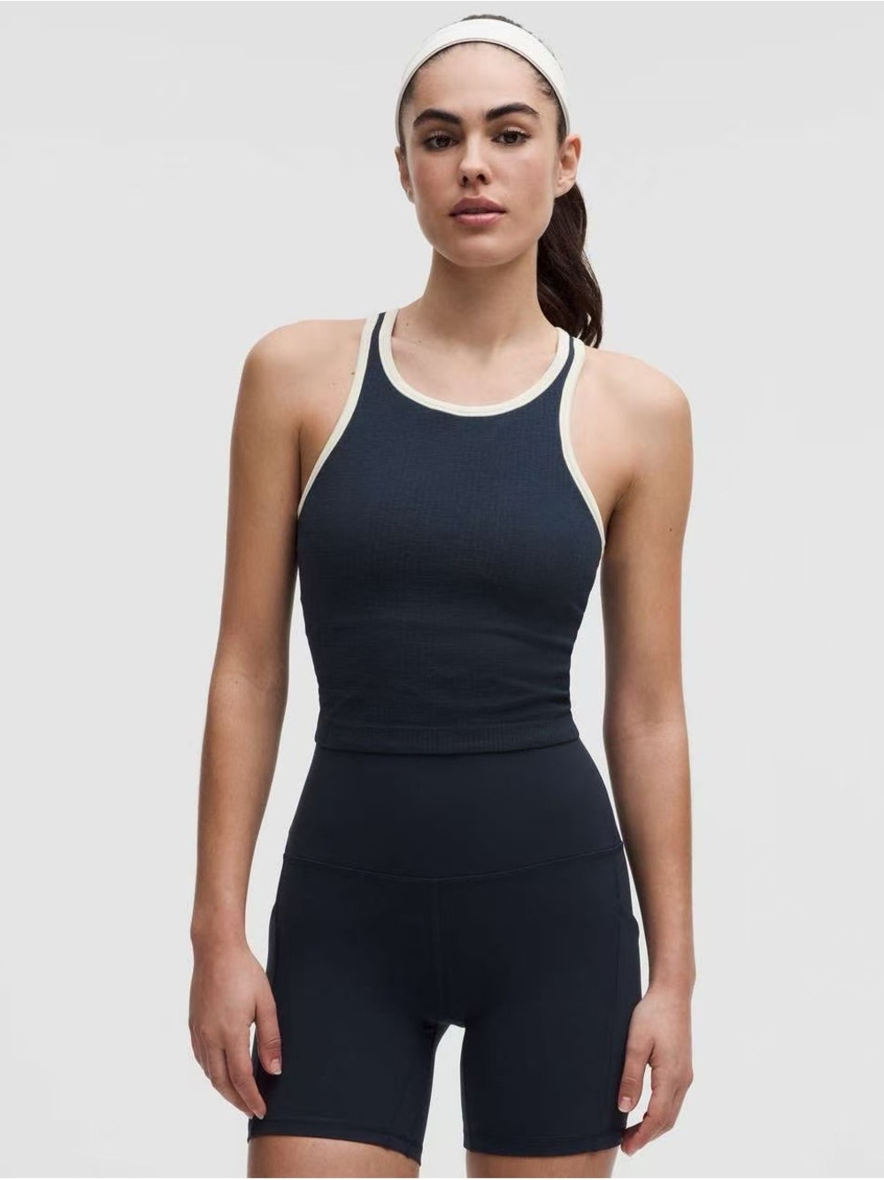 2-42 NWT Size 6 Lululemon Ebb To Street cropped Tank Pink Frosting trnv/ltiv
